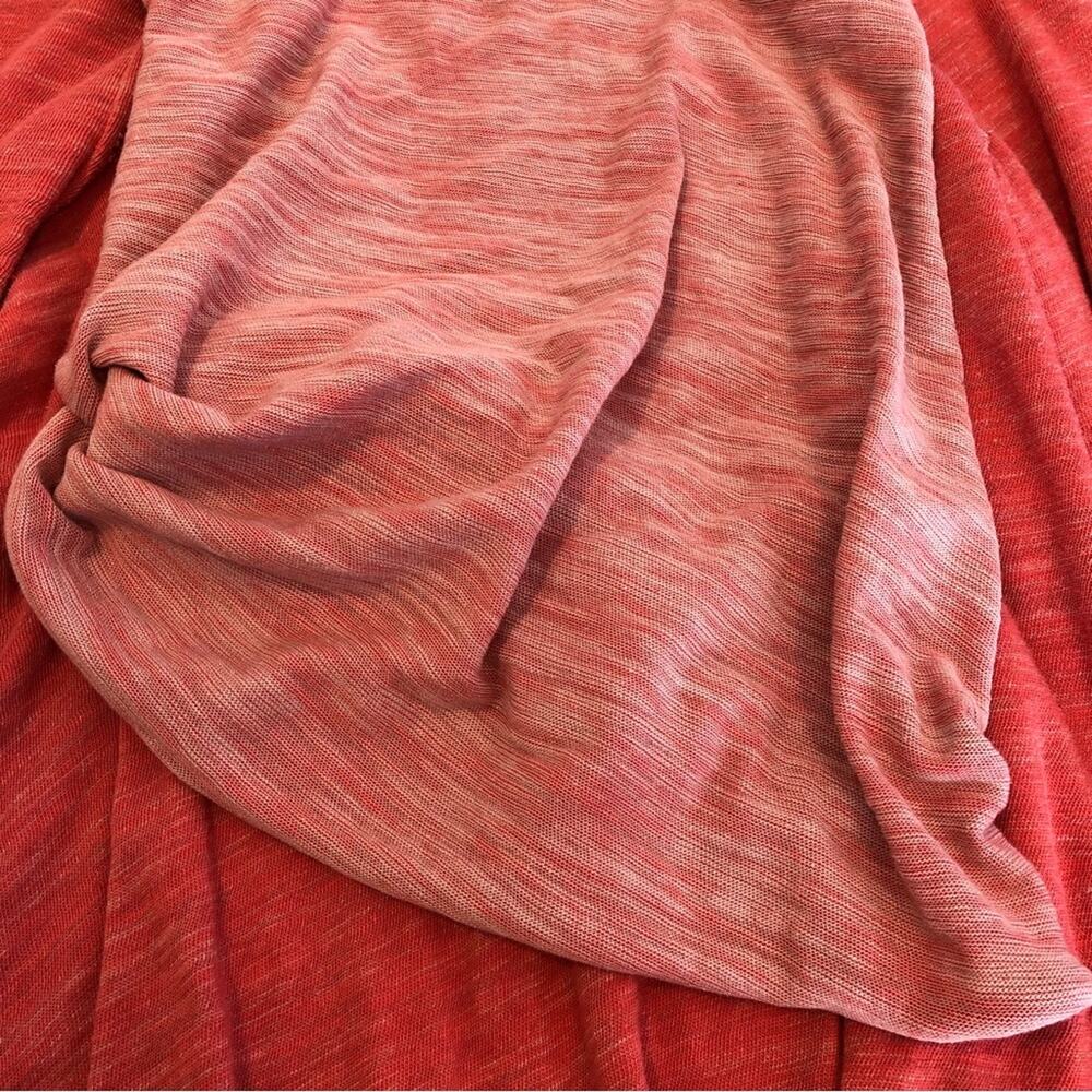 Free People Beach red pink funnel neck raw seam hem tunic size One‎ Size - Picture 9 of 16